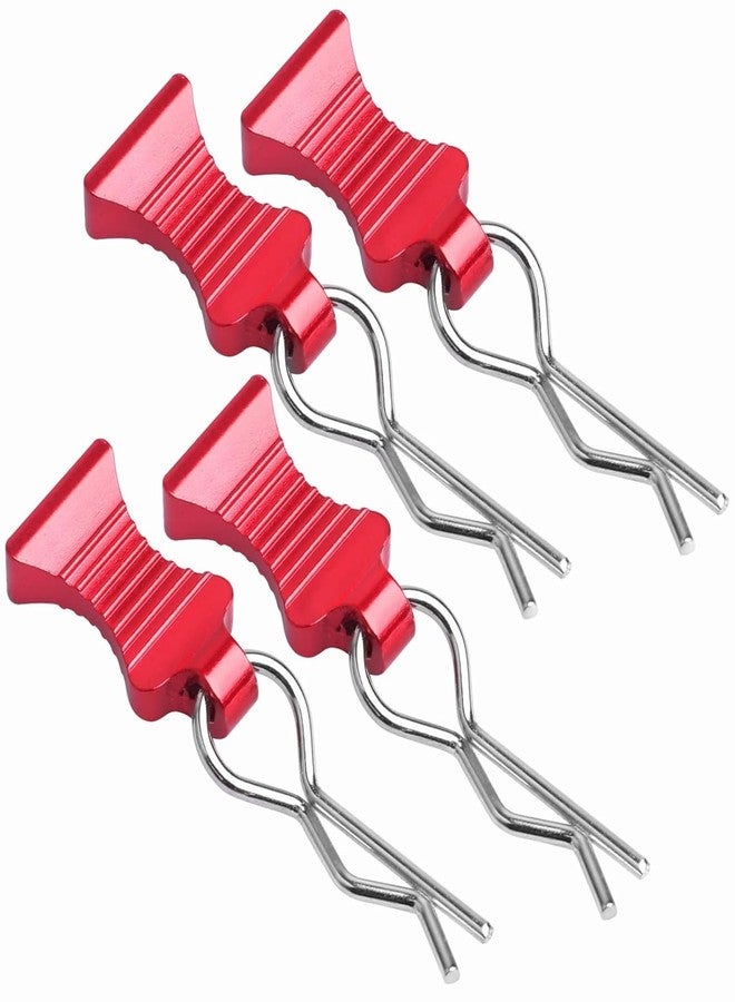 CrazyHobby 1/10 RC Car Body Clips Pins with Pull Tabs R Clips for All 1:10 1/12 Scale Axial Redcat HPI Himoto HSP Exceed RC Car Parts Truck Buggy Shell Replacement, Set of 4 (Red) - Image 1